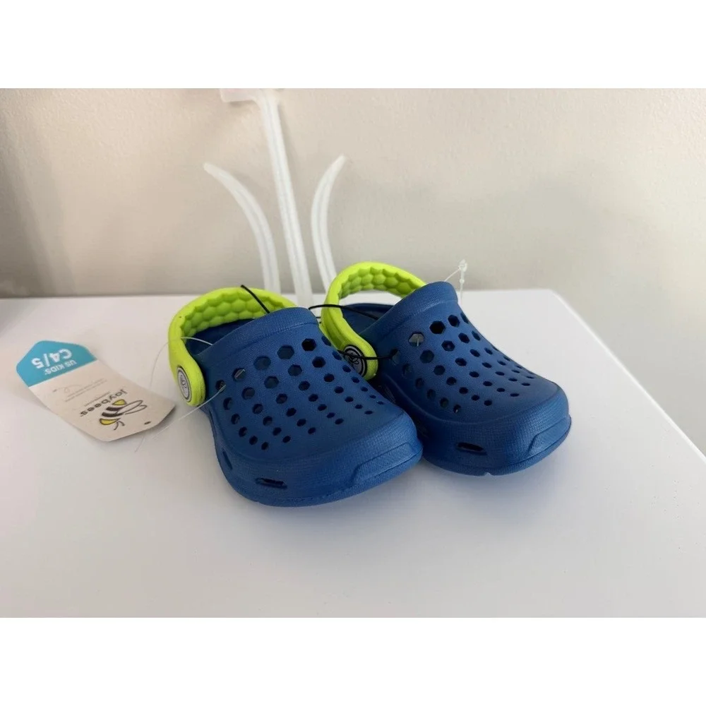 Joybees Active Clog Kids Size C4/5 Blue Teal Citrus‎ Green Slip On Shoes NWT